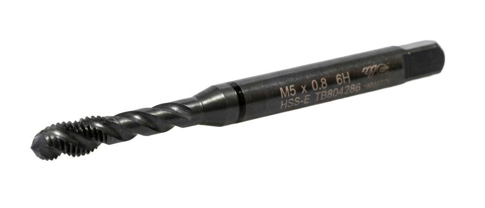 Метчик ходовой глухой М5 х 0,8 мм, YG-1 <TB804286> со спиральной канавкой