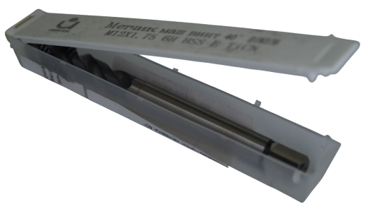 Метчик машинный М12х1,75 мм, HSS-E со спиральной стружечной канавкой, Инреко, угол канавки 40°