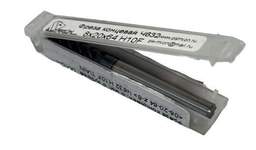Фреза концевая, 8 мм, 6 зубьев, МИОН <08-20-64 z-6> Ч632 Н10F TiAlN