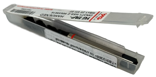 Метчик ходовой глухой М8 х 1,25 мм, YG-1 <TB313366> со спиральной канавкой